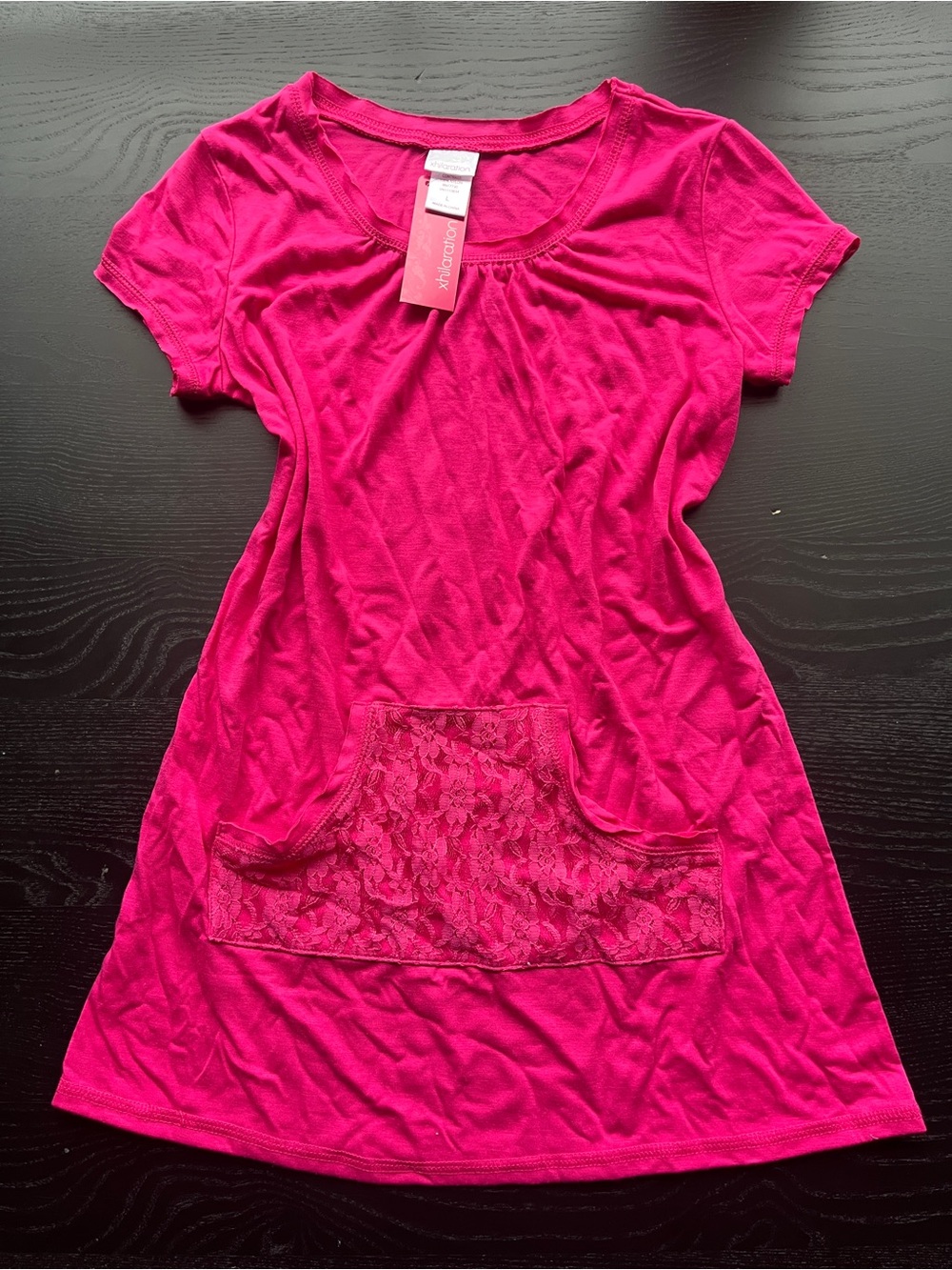 Xhilaration Hot Pink Short Sleeve Scoop Neck Tee